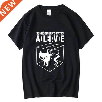 XINYI Men's T-shirt Top Quality cotton Schrodinger's Cat pri