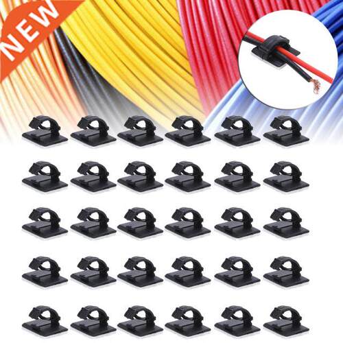 30pcs Self-adhesive Wire Clips Car Cable Clip Fixer Holder R
