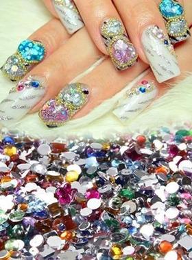 2000Pcs Shiny Nail t Mixed Shape Flat Back Rhinestones