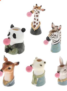 Animal Head Shape Dry Flower Vase Planter Pot Resin Desktop