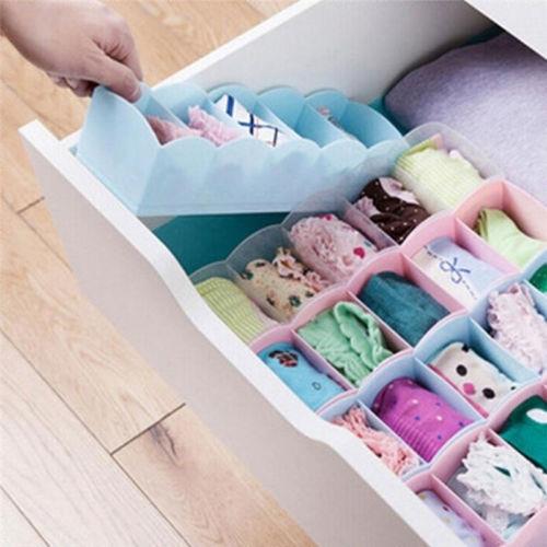 5 Slots Storage Box Solid Color Lightweight Underwear Bras
