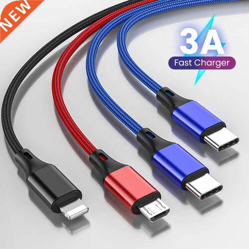 4 In 1 USB Cable  In 1 USB A To Micro USB/Type C/8 Pin Kabl