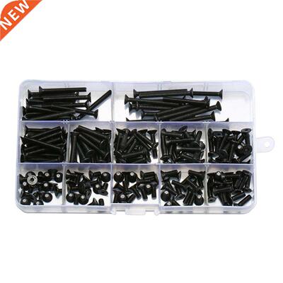 Suleve M4CH3 180Pcs M4 Hex Socket Flat Head Screw 10.9