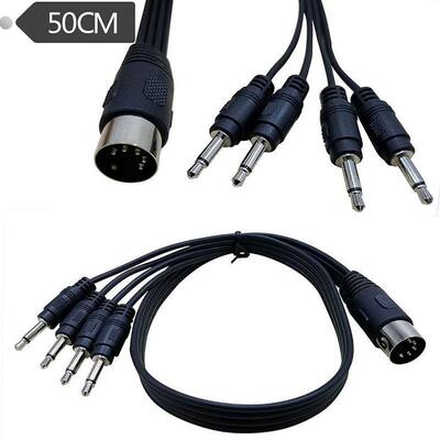 DIN to 3.5mm Cable, 50CM 5 Pin DIN Plug Male to 4 X 3.5MM Fe