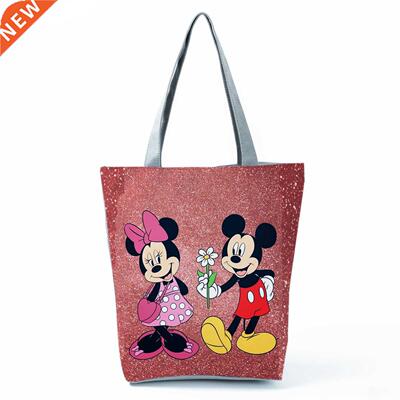 Mckey Mnne Prnted Handbag Cartoon Hgh Capacty Eco Reus