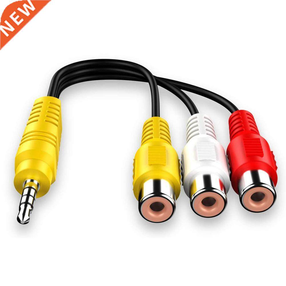3 In 1 3.5mm Jack To 3 RCA Male Audio Video AV Adapter Cable