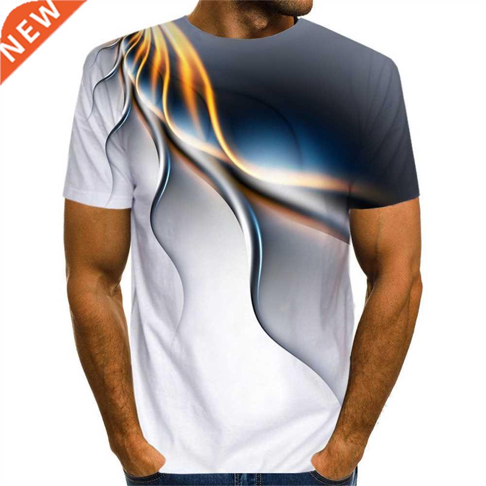 New 3D print high quality fashion sales men's summer round n