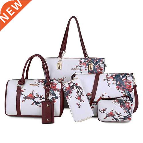 6pcs/set Women Shoulder Bags Set Floral Printing Women Handb