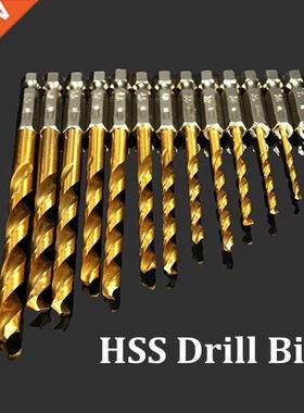 13pcs 1.5-6.5mm HSS Titanium Coated 1/4 Inch Hex Shank High