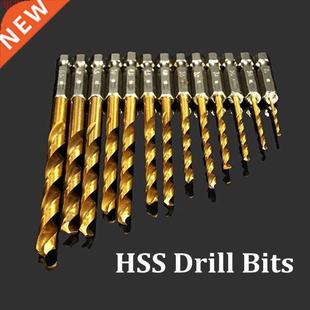 13pcs 1.5-6.5mm HSS Titanium Coated 1/4 Inch Hex Shank High