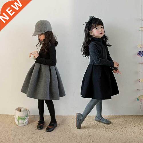 4 8 10 12 14 Years Girls Winter High Neck Dress Cotton Elega