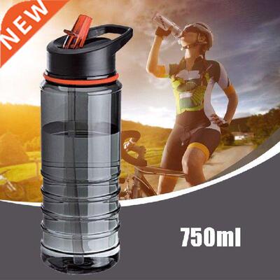 750ML Outdoor Water Bottle Flip Tritan Straw Drinks Water