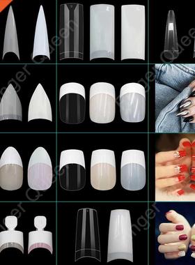 100pcs White Clear French False Acrylic Nail Tips Full/Half