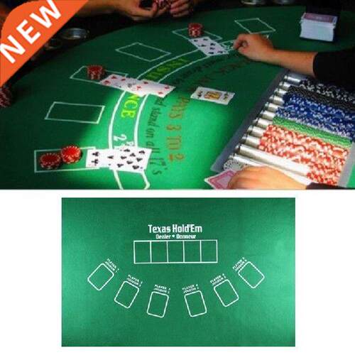 OOTDTY 90x60cm TX Hold'em Tablecloth Flannel 21 Points Dice