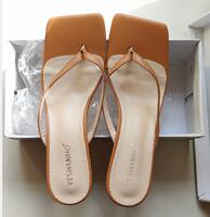 Square-toed high heels sandals for women's shoes summer 42 thumbnail 7