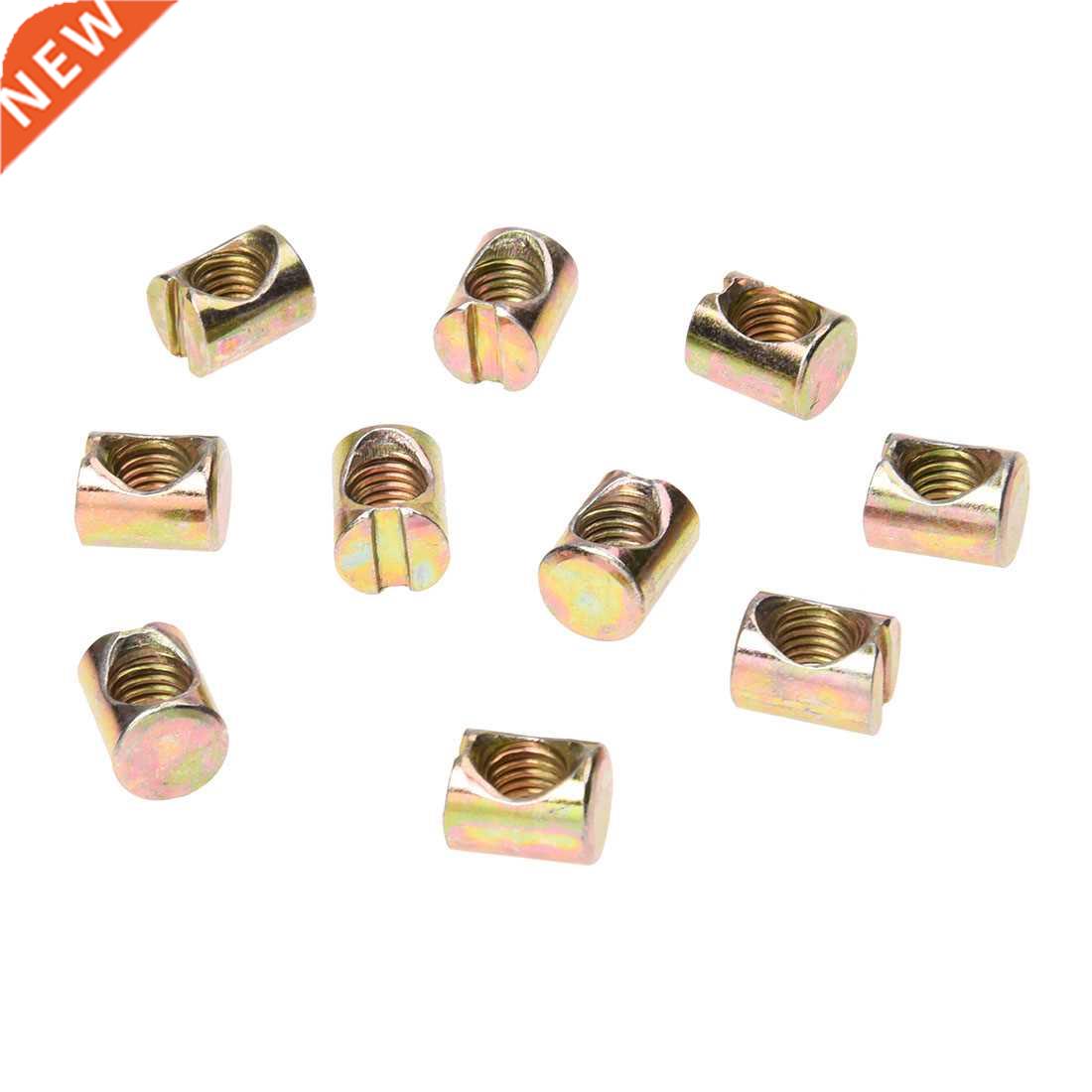 10 pcs M8 Barrel Bolts Cross Dowel Slotted Nut for Beds Crib