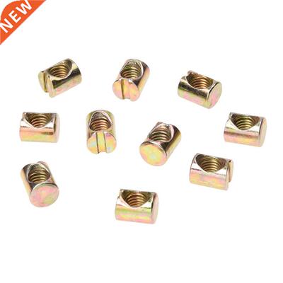 10 pcs M8 Barrel Bolts Cross Dowel Slotted Nut for Beds Crib