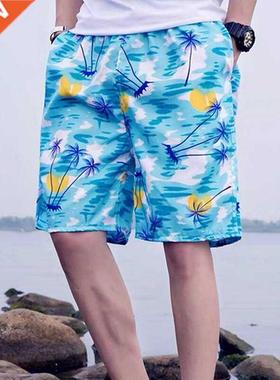 Casual men's shorts with D beach coconut ree print, fashion