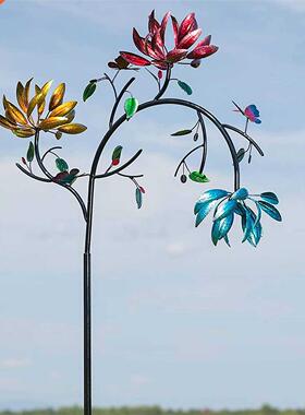 Garden Windmill Flower Shaped Metal Artware Decorative