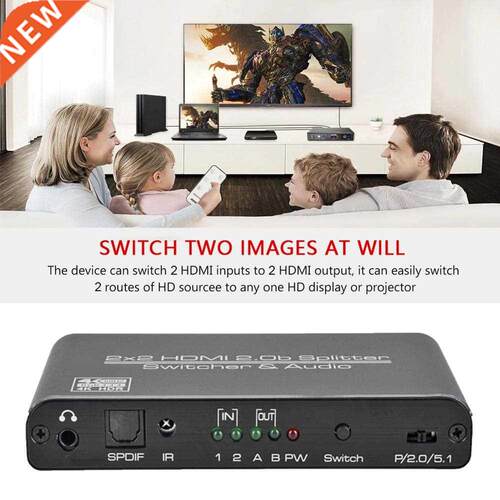 Home Audio HDMI-compatible Switch Out 4K 60hz 2x2 V2.0 Switc