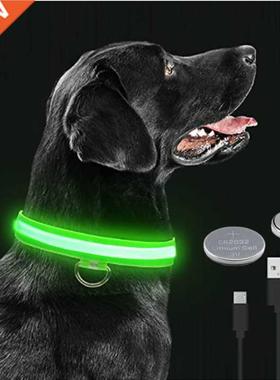 LED Glowing Dog Collar Adjustable Flashing Rechargea Luminou