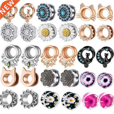 2pcs Multiple Styles Screw Ear Flesh Tunnel Plugs Piercing R