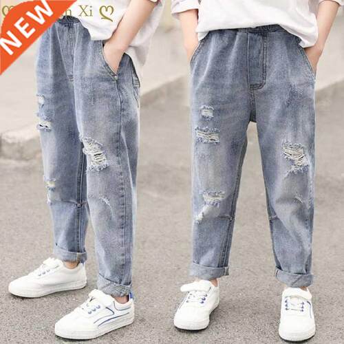 4-13 Years Old Boys Clothes Slim Straight Jeans Classic Pant