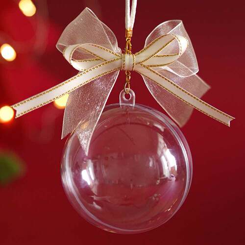 1pc 7cm Transparent Ball Open Plastic Clear Bauble Ornament