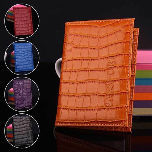 PU Leather Crocodile Pattern Passport Covers Travel Wallet P