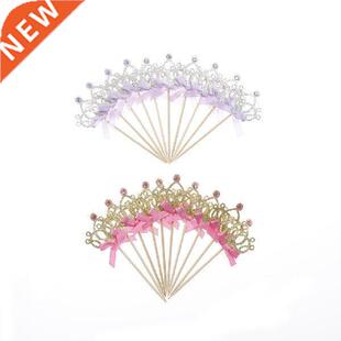 10pcs/lot Princess Crown heart Star Cake Toppers 1st