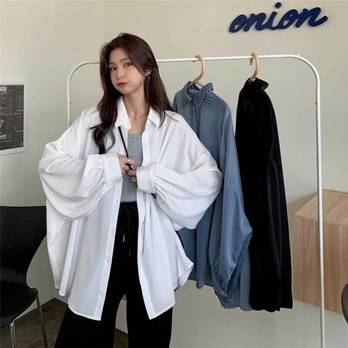 Spring Summer 2021 Women Shirt Oversize Elegant Blouses for