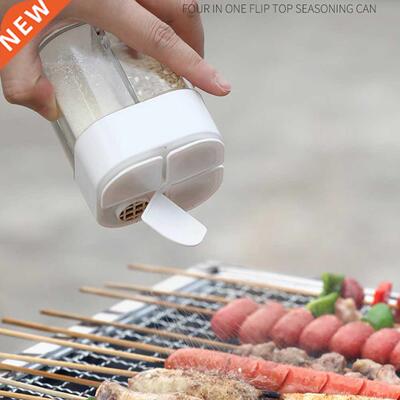 4 in 1 Flip Lid Seasoning Storage Pot Container 4 Lattices T