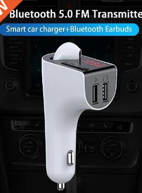 Car Bluetooth 5.0 FM Transmitter 5V/3.1A Dual USB Ports