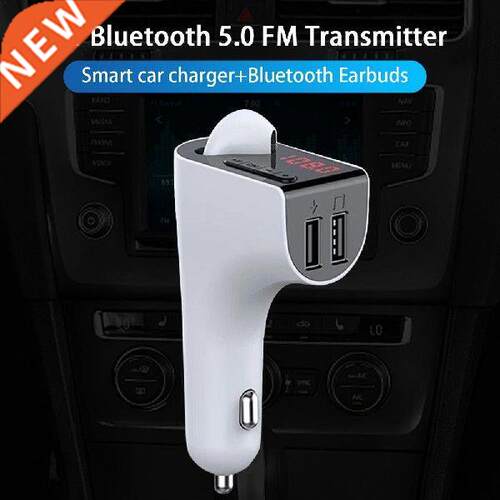 Car Bluetooth 5.0 FM Transmitter 5V/3.1A Dual USB Ports