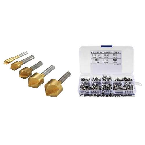 5x HSS Countersink Counterbore Countersinks Set Wood Metal 6