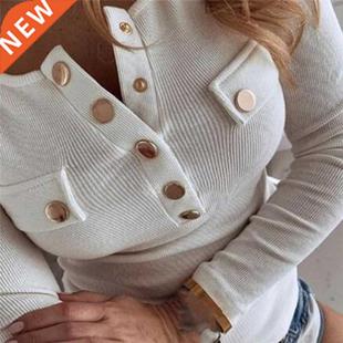 2020 Cotton Women Spring O Neck Pullover Long Sleeve T Shirt