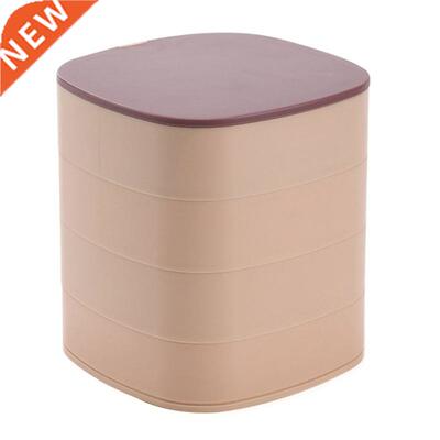 4 Layer Rotatable Jewelry Box Ring Necklaces Organizer Case