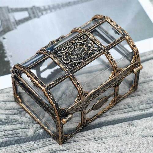 Vintage Transparent Pirate asure Storage Box Candy Trinket f