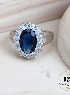 Silver 925 Women Bridal Jewelry Sets Blue Zirconia Costume F