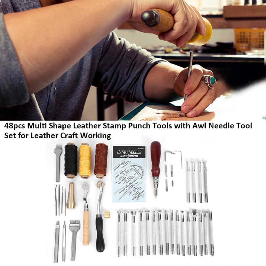 48pcs Leather Stamping Tool Set Multi Shape Leather Stamp Pu