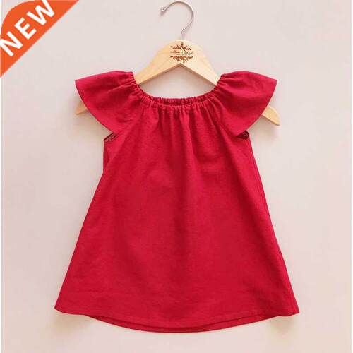 Summer Toddler Baby Girls Dress Cotton Simple Girls Home Dre