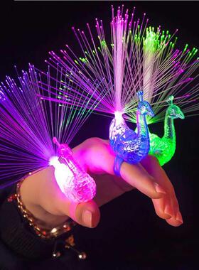 1pc Colorful Luinous Toys for Kids Girls Peacock Finger