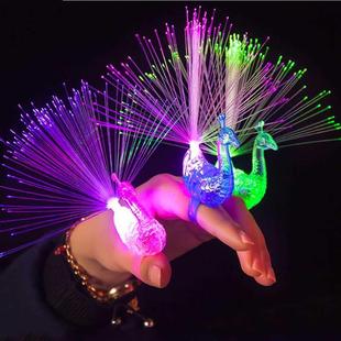 1pc Colorful Luinous Toys for Kids Girls Peacock Finger
