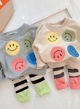 2022 Spring Kids Clothing Set Ctoon Long Sleeve Smile Blou