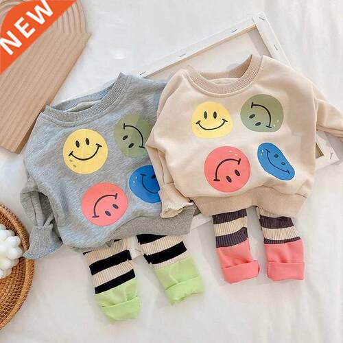2022 Spring Kids Clothing Set Ctoon Long Sleeve Smile Blou