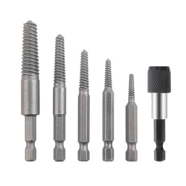 6 PCS Stripped Screw Extractor Set Drill Bit Set Broken