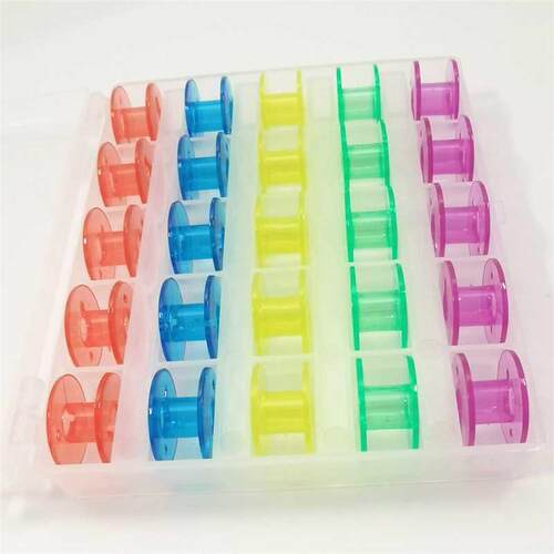25Pcs/Set Bobbins Box Set Sewing Machine Spools Colorful Pla