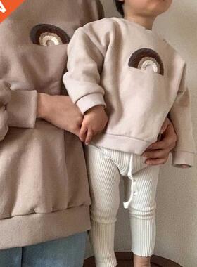 MILANCEL 2021 Autumn New Family Outfit Rainbow Hoodlies Mot