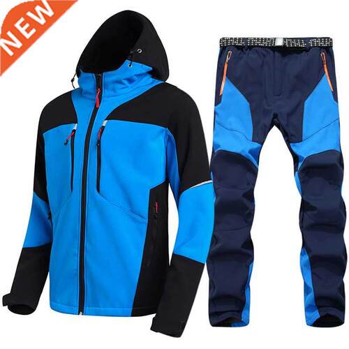Men's Waterproof Hiking Jacket Suit Fleece Softshell Jacket