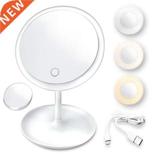 LED Makeup Mirror With Light Lamp With Storage Desktop Rotat